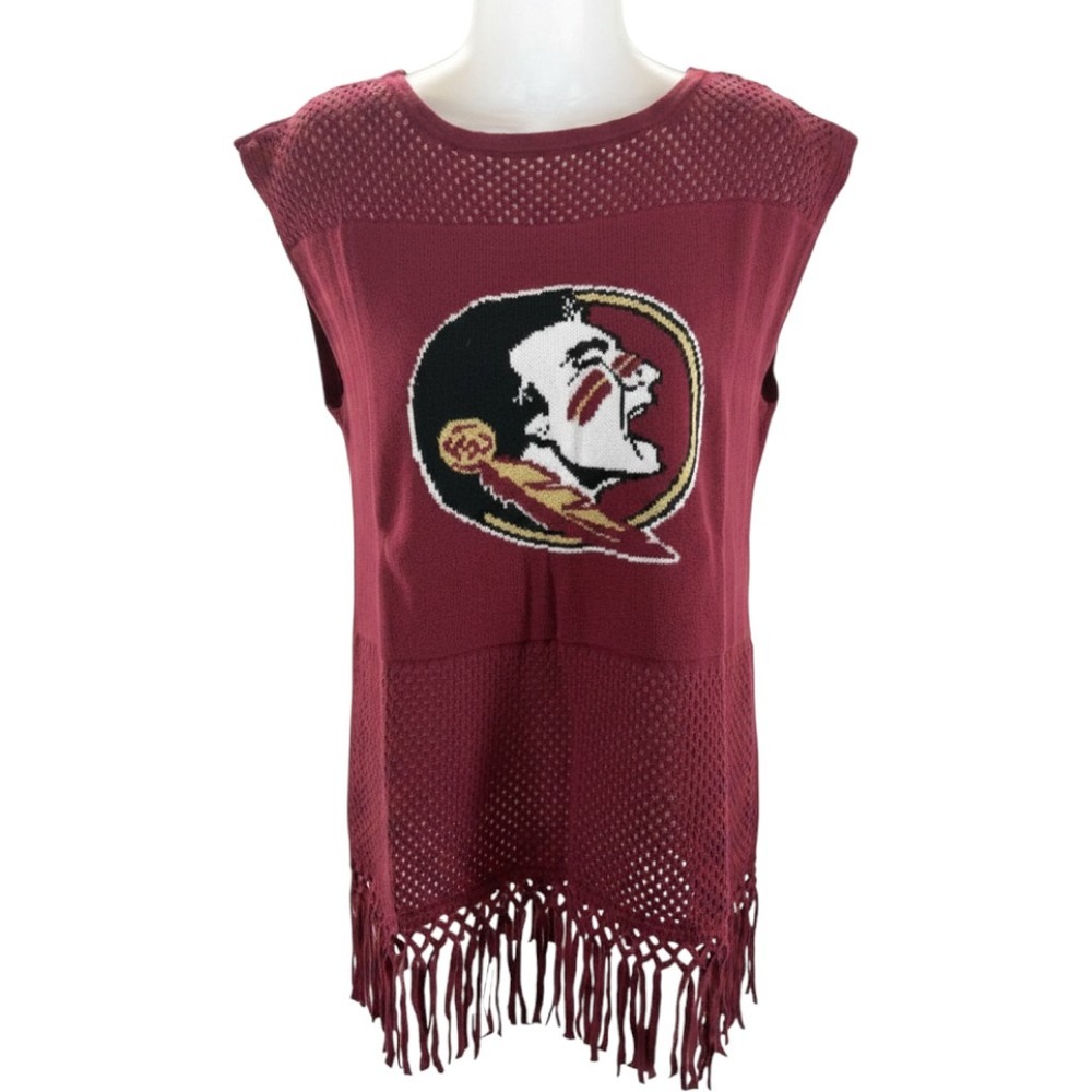 Emerson Street Florida State Seminoles Hampton Fringe Tunic Sweater Large‎ NEW
